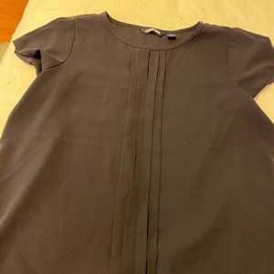 Land's End Pleated Cap Sleeve Blouse